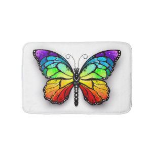 Rainbow butterfly Monarch Bath Mat