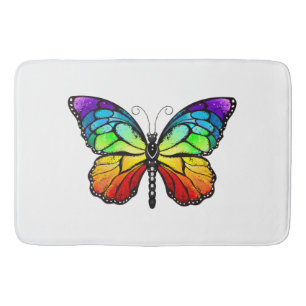 Rainbow butterfly Monarch Bath Mat