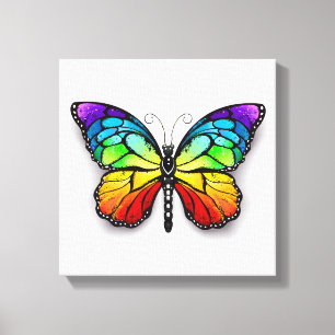 Rainbow butterfly Monarch Canvas Print