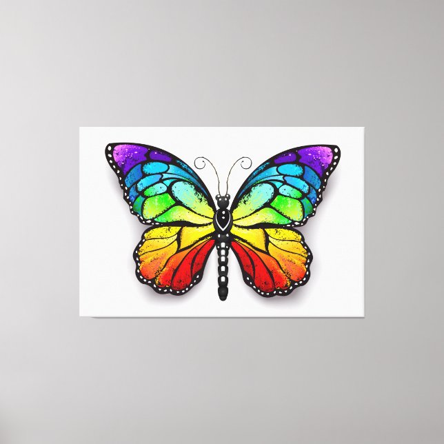 Rainbow butterfly Monarch Canvas Print (Front)