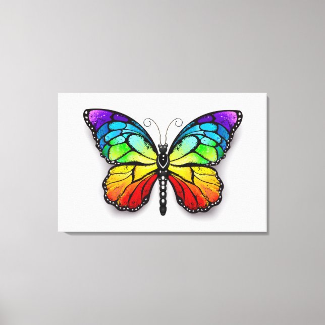 Rainbow butterfly Monarch Canvas Print (Front)