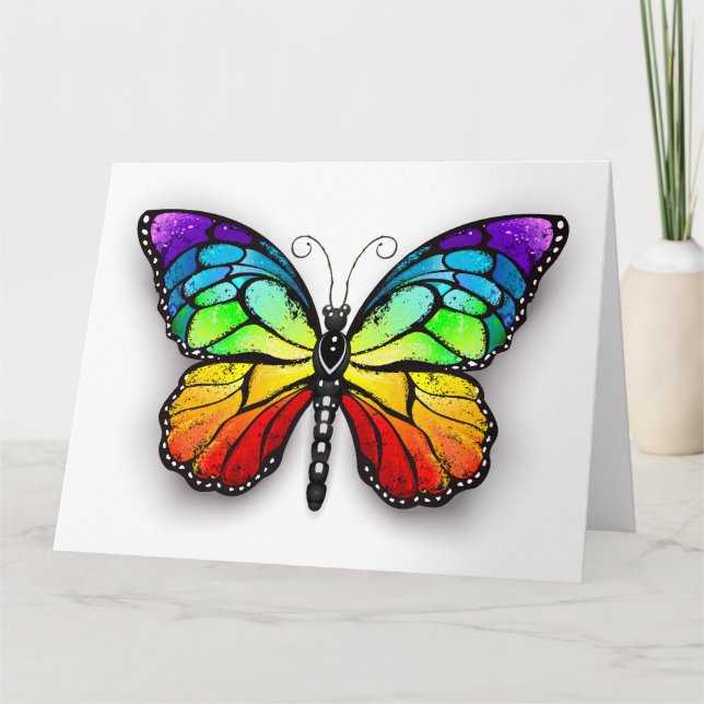 Rainbow butterfly Monarch Card (Front)