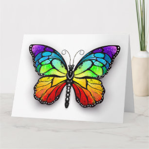 Rainbow butterfly Monarch Card
