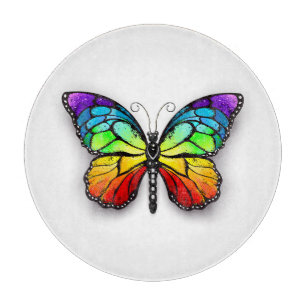 Rainbow butterfly Monarch Cutting Board