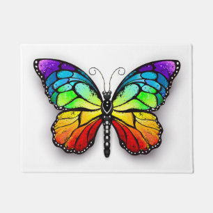 Rainbow butterfly Monarch Doormat