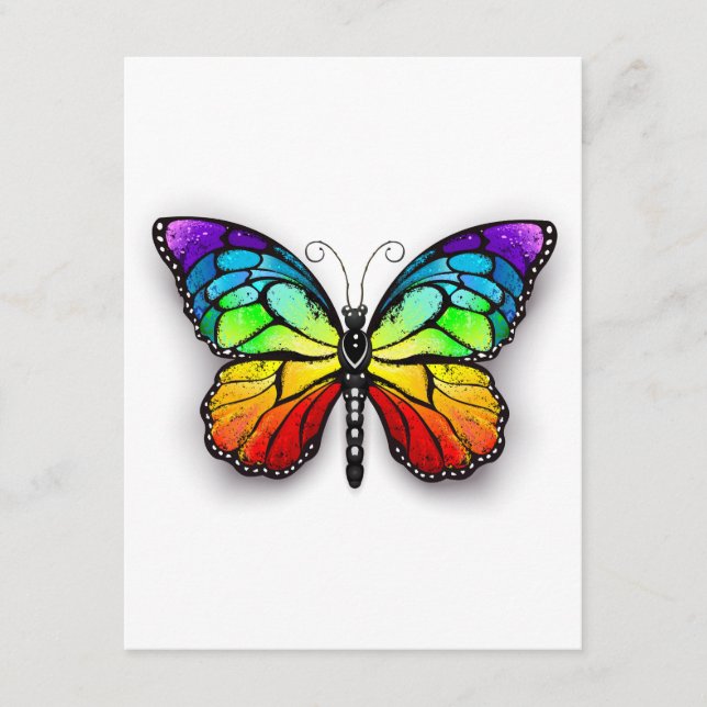 Rainbow butterfly Monarch Enclosure Card (Front)