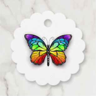 Rainbow butterfly Monarch Favour Tags