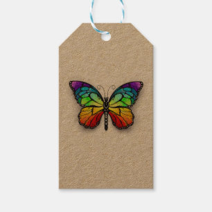 Rainbow butterfly Monarch Gift Tags