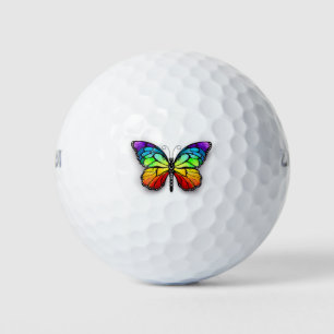 Rainbow butterfly Monarch Golf Balls