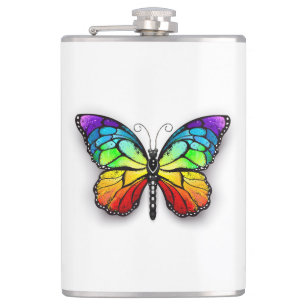 Rainbow butterfly Monarch Hip Flask