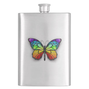 Rainbow butterfly Monarch Hip Flask