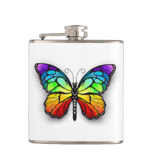 Rainbow butterfly Monarch Hip Flask