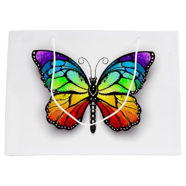 Rainbow butterfly Monarch Large Gift Bag (Front)