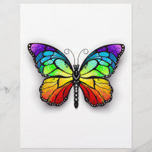 Rainbow butterfly Monarch Letterhead