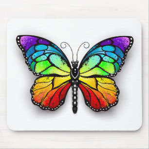 Rainbow butterfly Monarch Mouse Pad