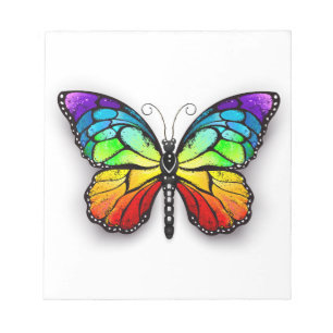 Rainbow butterfly Monarch Notepad