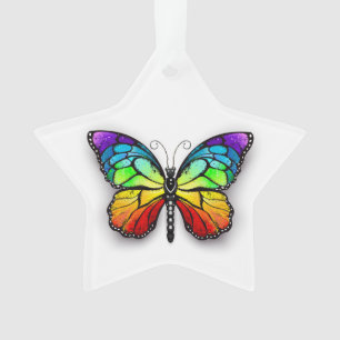 Rainbow butterfly Monarch Ornament
