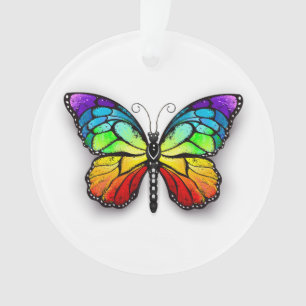Rainbow butterfly Monarch Ornament