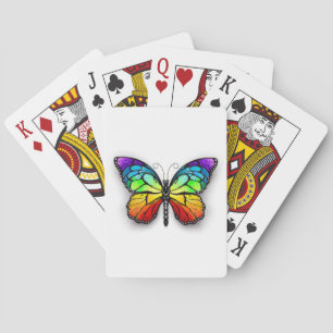 Rainbow butterfly Monarch Playing Cards