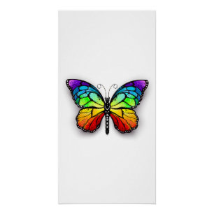 Rainbow butterfly Monarch Poster
