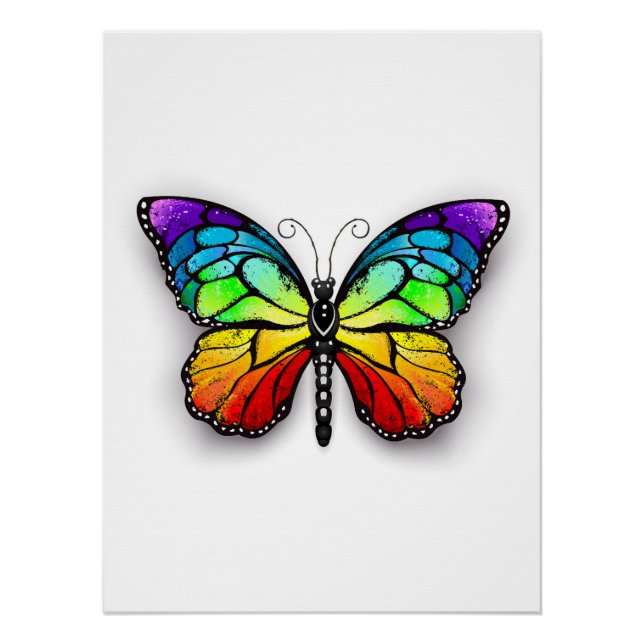 Rainbow butterfly Monarch Poster (Front)