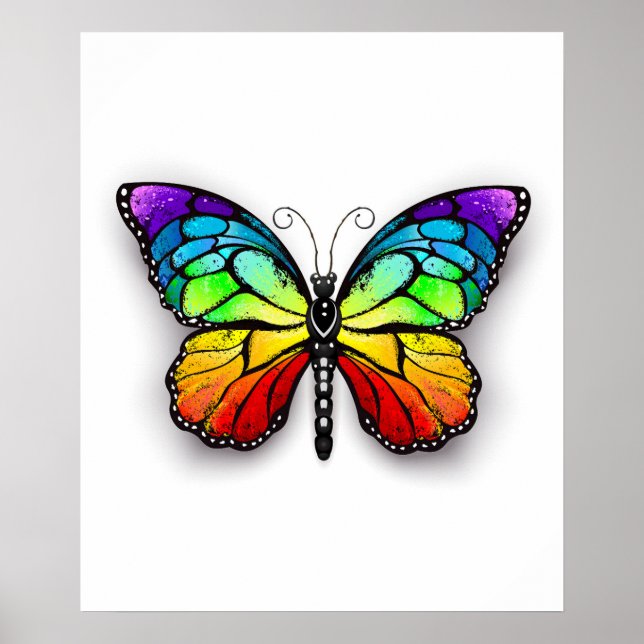 Rainbow butterfly Monarch Poster (Front)