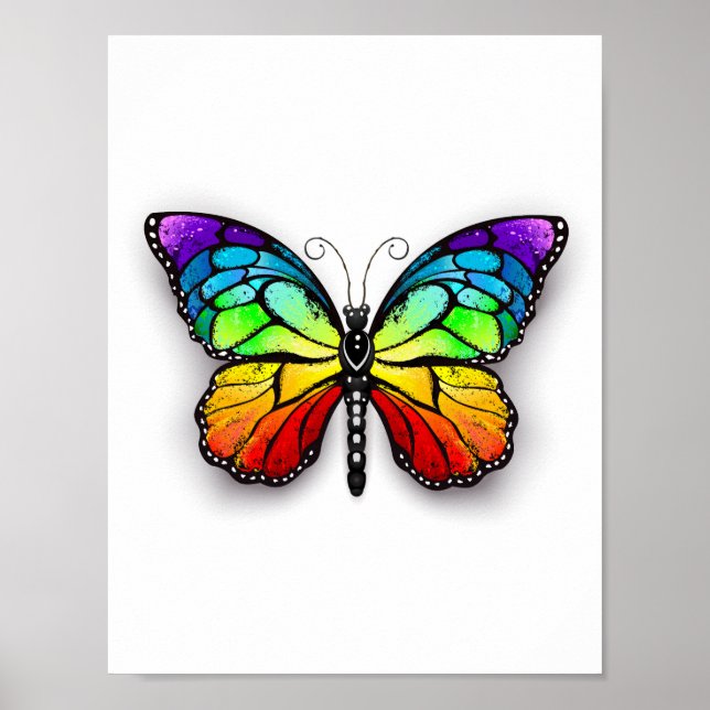 Rainbow butterfly Monarch Poster (Front)