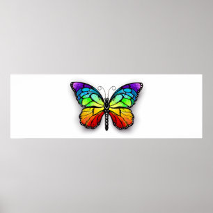 Rainbow butterfly Monarch Poster