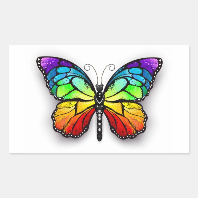 Rainbow butterfly Monarch Sticker (Front)