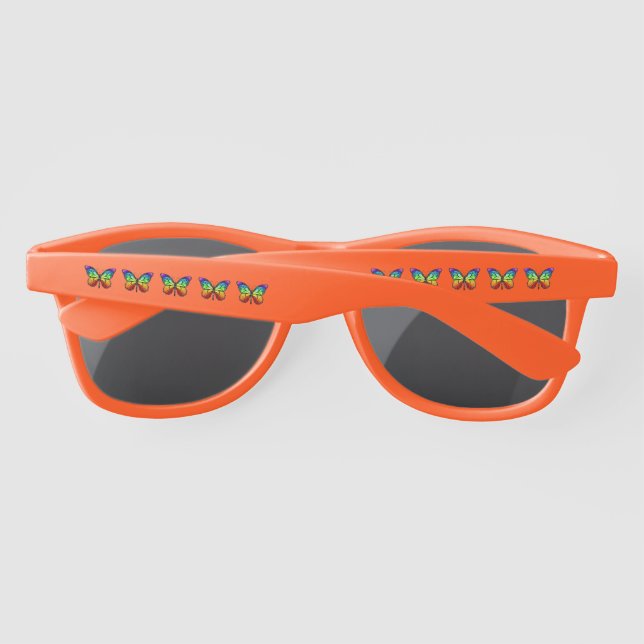 Rainbow butterfly Monarch Sunglasses (Back)