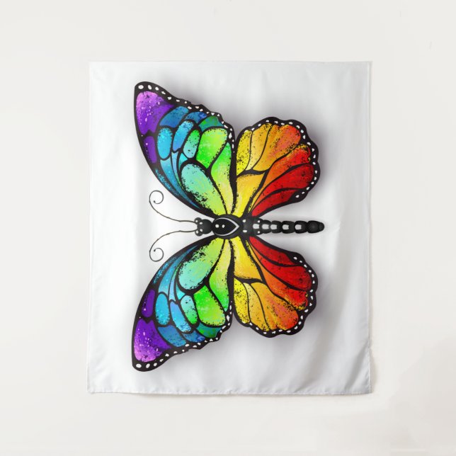 Rainbow butterfly Monarch Tapestry (Front)