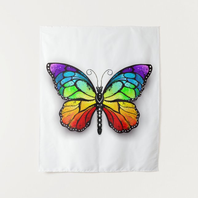 Rainbow butterfly Monarch Tapestry (Front)