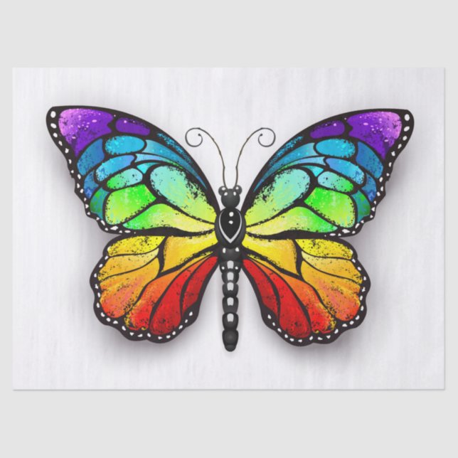 Rainbow butterfly Monarch Tissue Paper (Front)