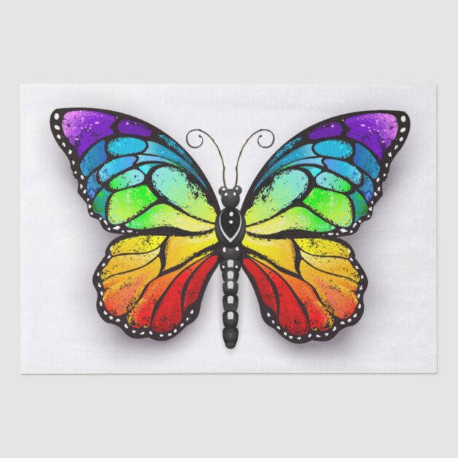 Rainbow butterfly Monarch Tissue Paper (Front)