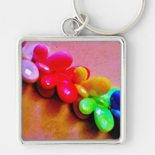 Rainbow Butterfly Necklace Keychain