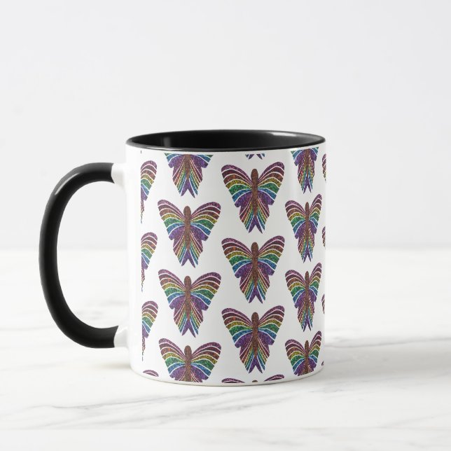 Rainbow Butterfly (pattern) - Combo Mug (Left)