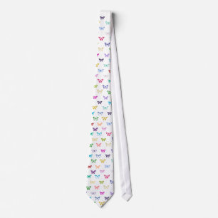 Rainbow butterfly pattern tie