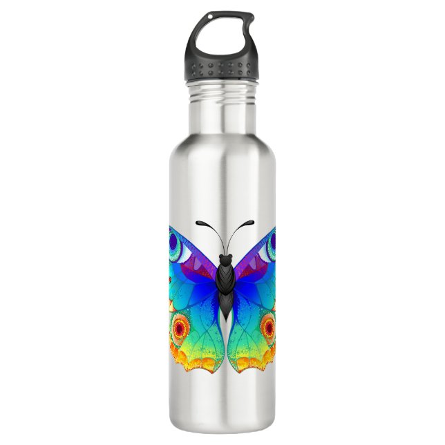 Rainbow Butterfly Peacock Eye 710 Ml Water Bottle (Front)