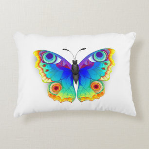 Rainbow Butterfly Peacock Eye Accent Pillow