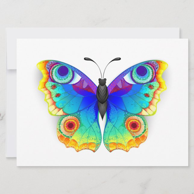 Rainbow Butterfly Peacock Eye Announcement (Front)