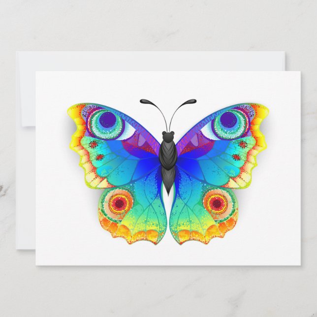 Rainbow Butterfly Peacock Eye Announcement (Front)