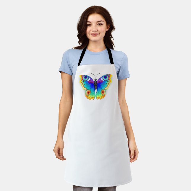 Rainbow Butterfly Peacock Eye Apron (Worn)