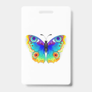 Rainbow Butterfly Peacock Eye Badge
