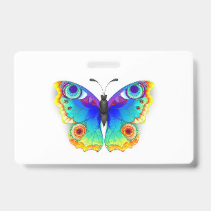 Rainbow Butterfly Peacock Eye Badge