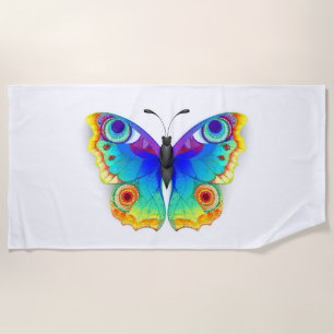 Rainbow Butterfly Peacock Eye Beach Towel