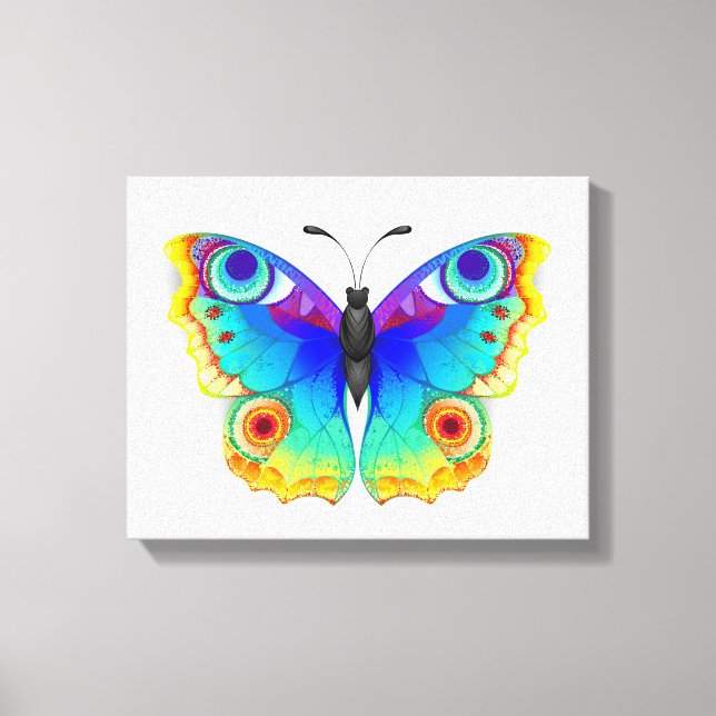 Rainbow Butterfly Peacock Eye Canvas Print (Front)