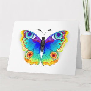 Rainbow Butterfly Peacock Eye Card