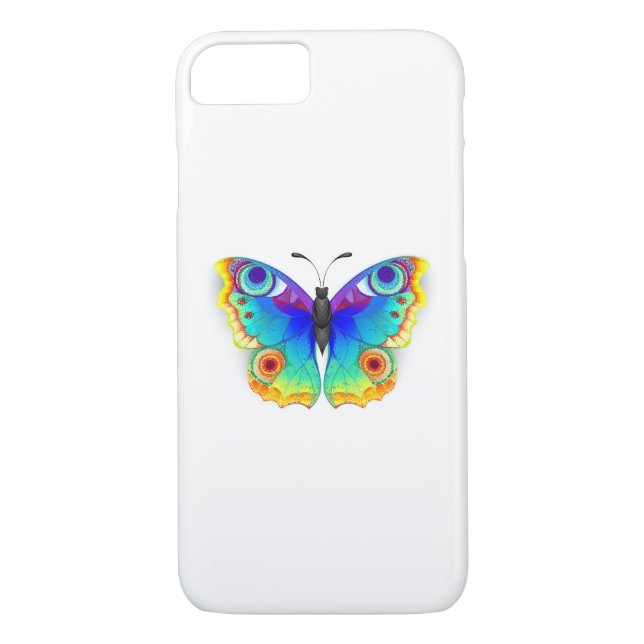 Rainbow Butterfly Peacock Eye Case-Mate iPhone Case (Back)