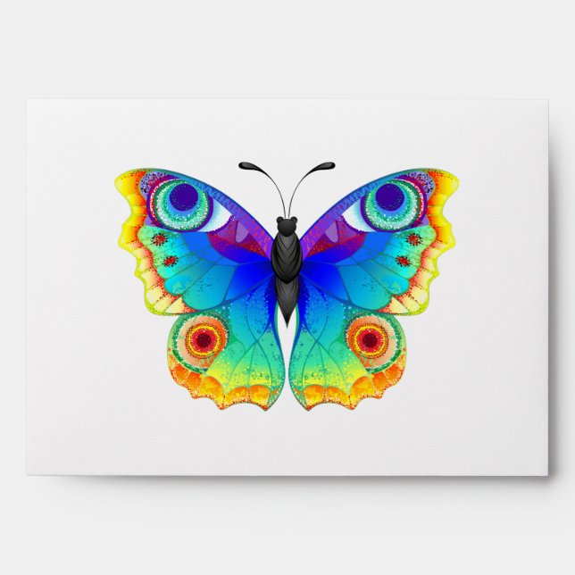 Rainbow Butterfly Peacock Eye Envelope (Front)