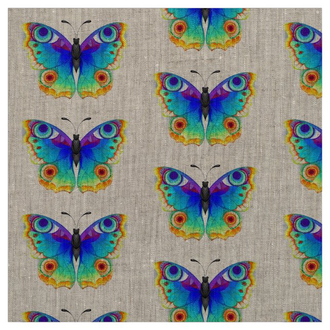 Rainbow Butterfly Peacock Eye Fabric (Swatch)
